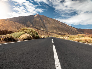 Beautiful mountain highway going through dry rocky desert to volcano Teide, Tenerife, Canary islands © Kyrylo Ryzhov