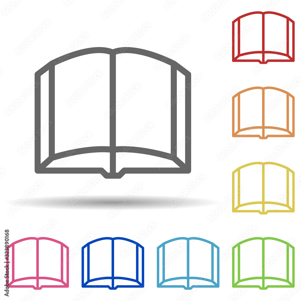 Poster open book in multi color style icon. simple thin line, outline vector of science icons for ui and ux