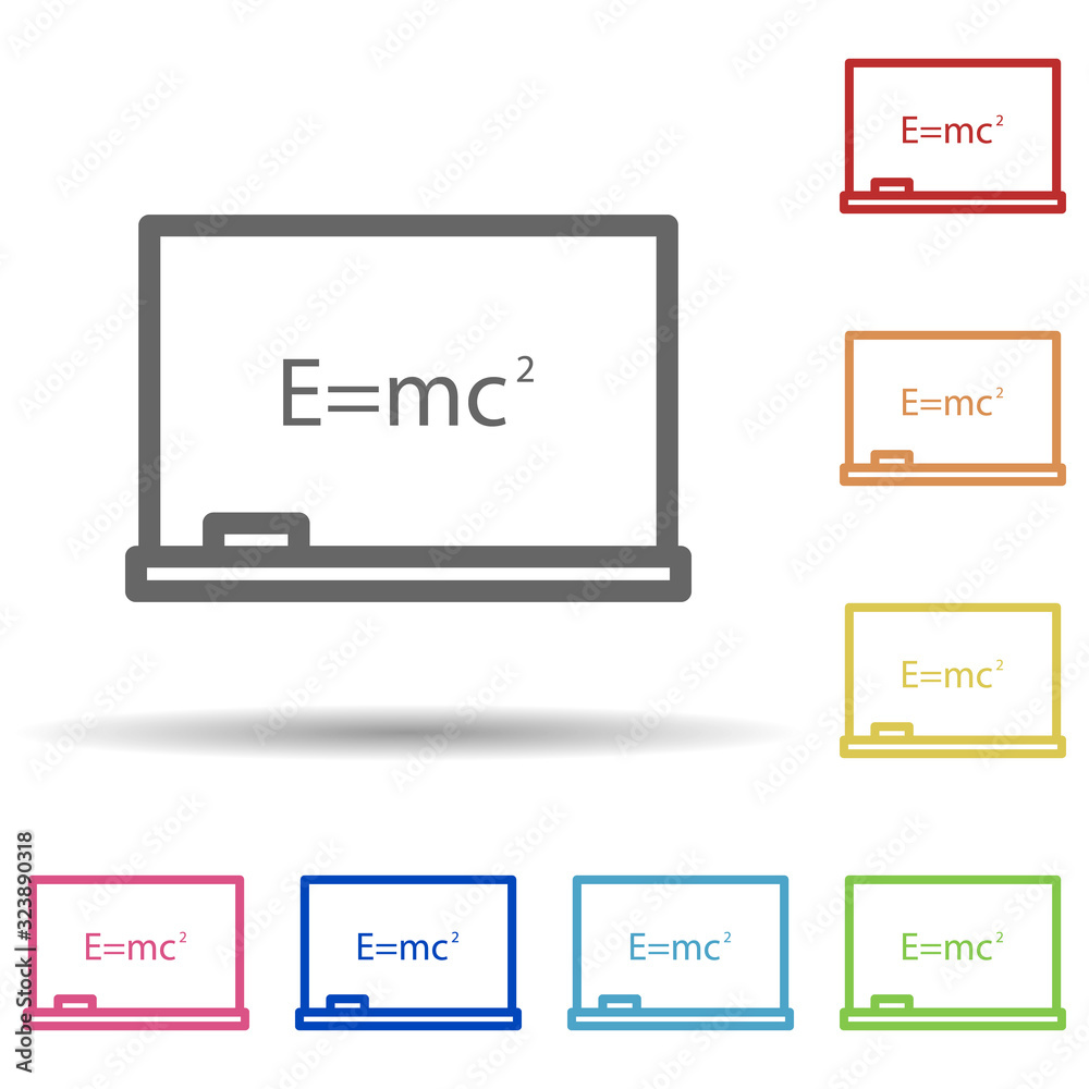 Aufkleber board with formula in multi color style icon. simple thin line, outline vector of science icons for 