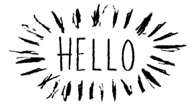 Hello Letters Scribble Animation Doodle Animation of doodled hello word with hand written letters blinking on white background