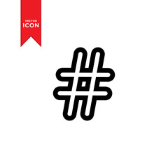 Hashtag icon vector. Hashtag mark design icon. Trendy design on white background.