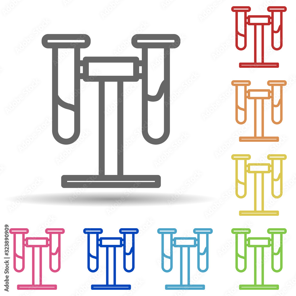 Aufkleber laboratory test tubes in multi color style icon. simple thin line, outline vector of science icons f