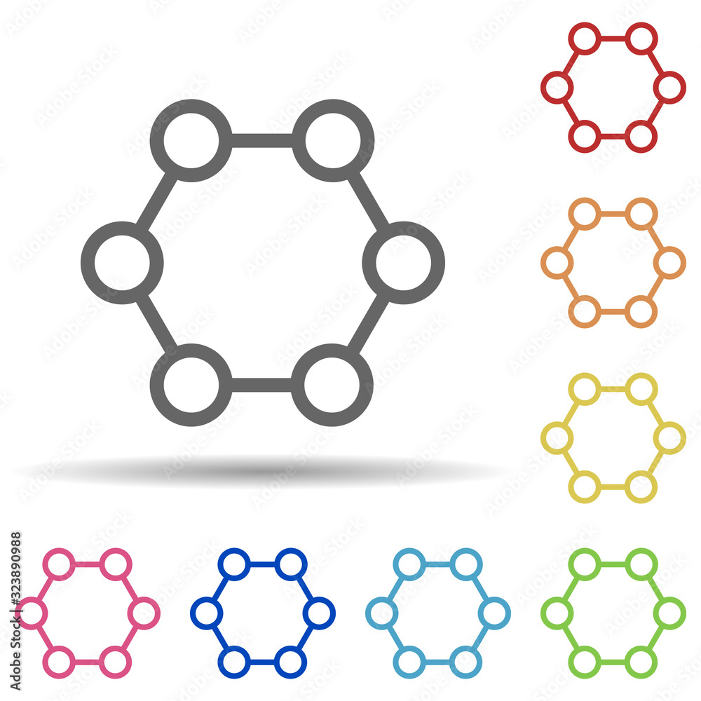 Aufkleber cell union in multi color style icon. simple thin line, outline vector of science icons for ui and u