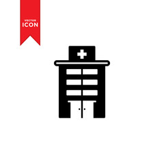 Hospital icon vector. Simple design on trendy icon.