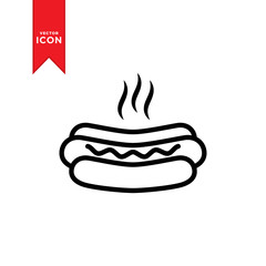 Hot dog icon vector. Simple design on trendy icon.