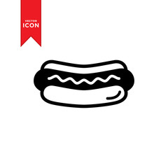 Hot dog icon vector. Simple design on trendy icon.