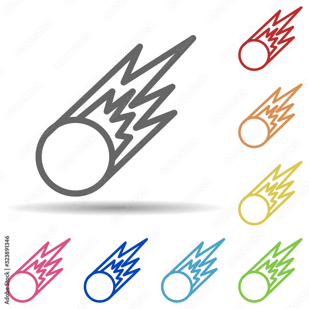 Aufkleber meteorite in multi color style icon. simple thin line, outline vector of science icons for ui and ux