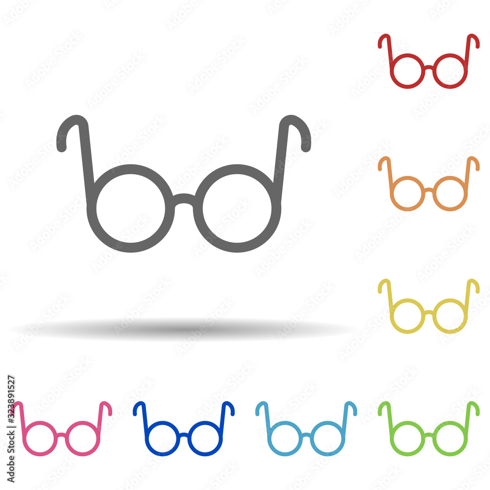 Aufkleber spectacles in multi color style icon. simple thin line, outline vector of science icons for ui and u