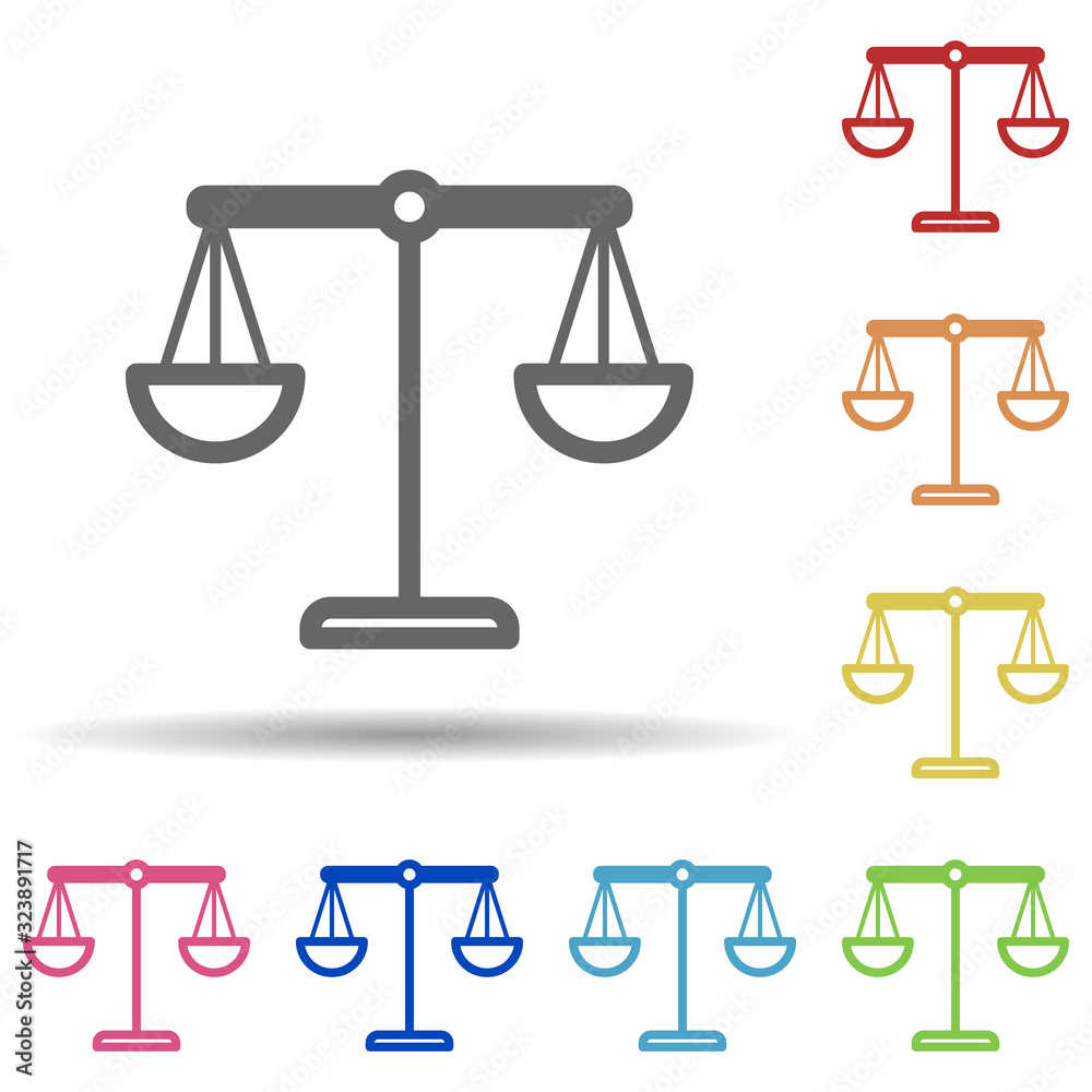 Aufkleber libra in multi color style icon. simple thin line, outline vector of science icons for ui and ux, we