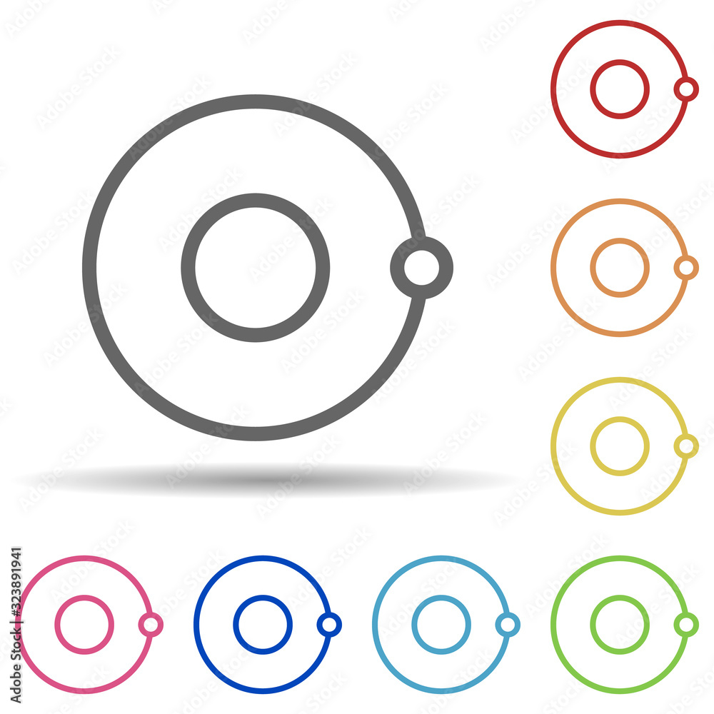Aufkleber solar system in multi color style icon. simple thin line, outline vector of science icons for ui and