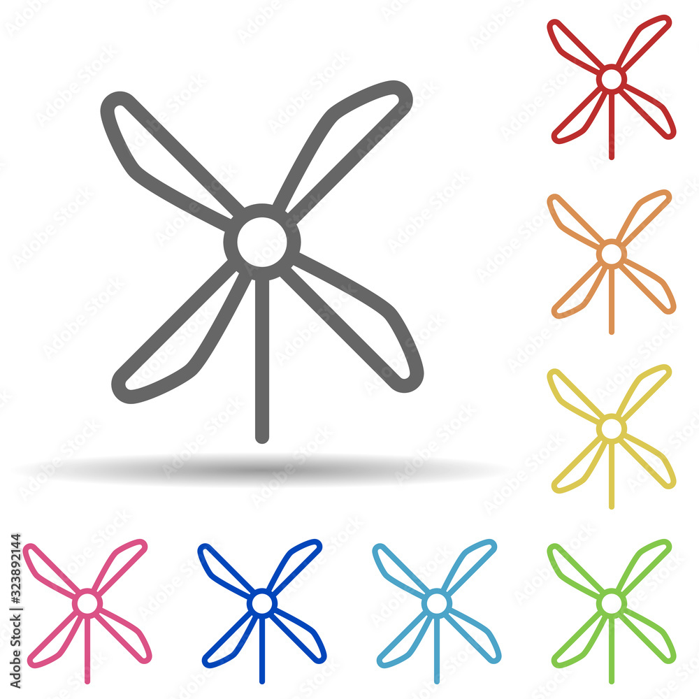 Aufkleber windmill in multi color style icon. simple thin line, outline vector of science icons for ui and ux,