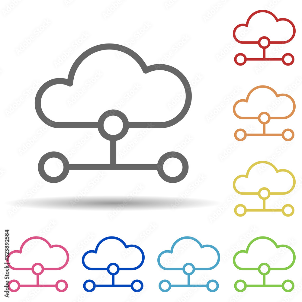 Aufkleber cloud exchange in multi color style icon. simple thin line, outline vector of science icons for ui a