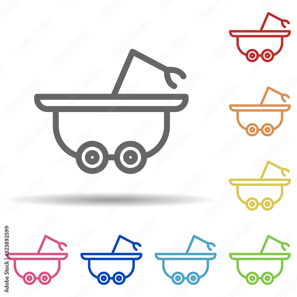 Aufkleber moon-rover in multi color style icon. simple thin line, outline vector of science icons for ui and u