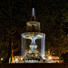 fountain inside the jardines de la merced gardens in cordoba, andalusia, spain