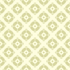 Floral seamless pattern. Olive green background