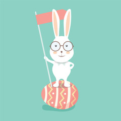 Easter rabbit with Easter egg.