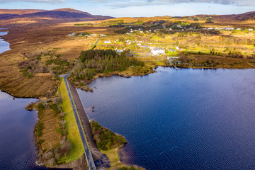 The bridge between Money Beg and Glenthornan between Dunlewey Lough and Lough Nacung Upper at the...