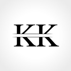 Initial KK letter Logo Design vector Illustration. Abstract Letter KK logo Design
