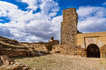 Alcazaba de Reina, Moorish fortress over village of Reina, Badajoz, Spain