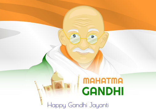 Gandhi Jayanti or October 2 with creative illustration design