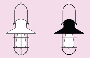 Lantern. Flat icons. Vector illustration