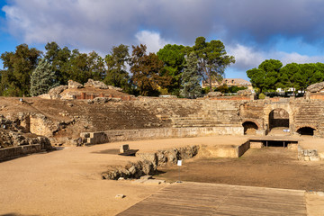 Roman Amphitheatre in Merida, Augusta Emerita in Extremadura, Spain