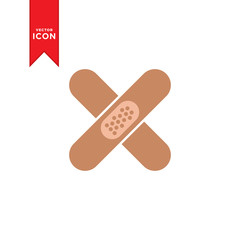 Medical plaster icon vector. Band aid icon. Simple design on white background.