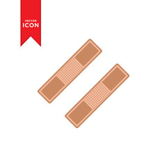 Medical plaster icon vector. Band aid icon. Simple design on white background.