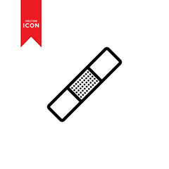 Medical plaster icon vector. Band aid icon. Simple design on white background.