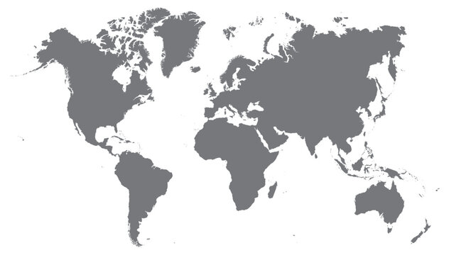 Fototapeta World map grey illustration high details