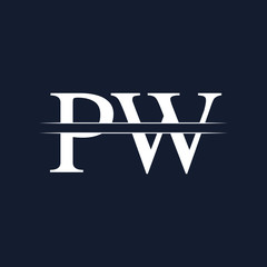 Initial Monogram Letter PW Logo Design Vector Template. PW Letter Logo Design