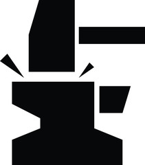 Anvil with hammer icon, flat vector Illustration 