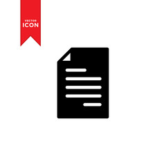 Paper icon vector. Line note paper design icon illustration.