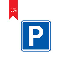 Parking sign icon vector. Parking traffic icon. Simple design on white background.