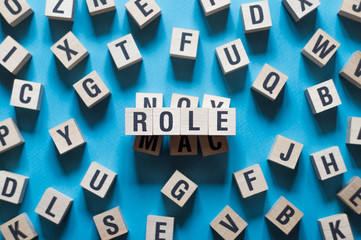 Role Word Written In Wooden Cube