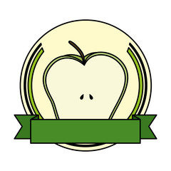 apple fresh fruit with ribbon frame