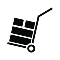 Handcart icon vector. hand trolley illustration sign. basket symbol.