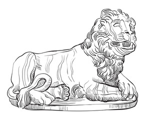 Vector stone lion 6