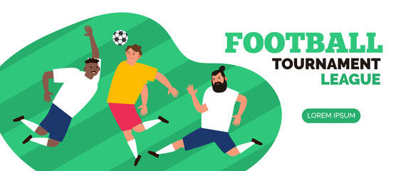 Obraz na płótnie Canvas football tournament championship soccer players with ball web banner design