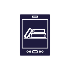 Isolated education books inside smartwatch silhouette style icon vector design