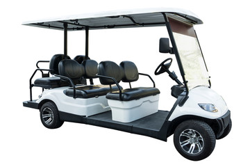 Golf carts or electric golf cart isolated on white background with with Clipping Part. © kasarp