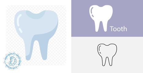 Tooth flat icon. vector illustration.