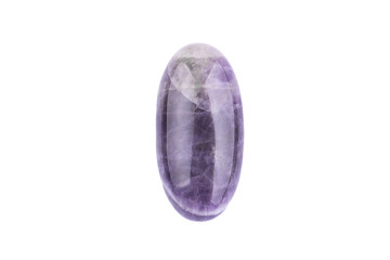 Purple cabochon stone on a white background, costume jewelry