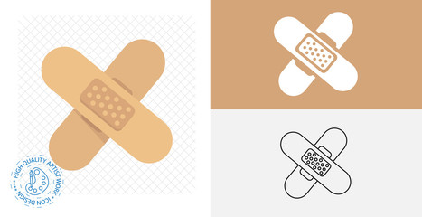 wound patch flat icon. vector illustration.