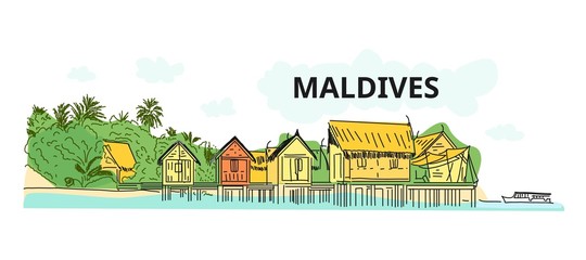 Tourist flyer invitation to united maldives 2020