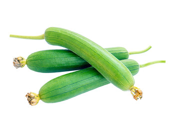 Sponge gourd isolated on white background. Clipping path