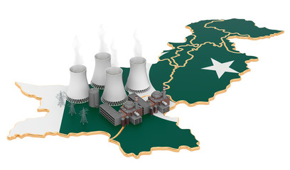 Nuclear power stations in Pakistan, 3D rendering