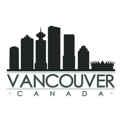 Fototapeta premium Vancouver Canada Skyline. Silhouette Design City Vector Art. Landmark Famous Buildings.