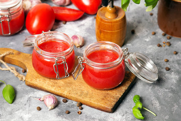 Tasty homemade tomato puree