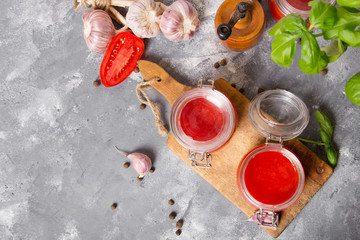 Tasty homemade tomato puree